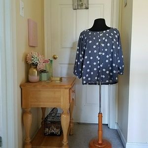Grey Polka Dot Blouse
